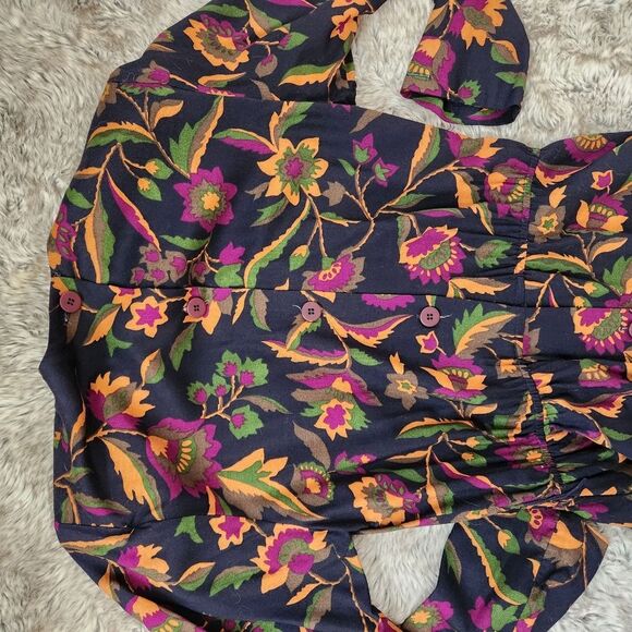 Dépèche Mode Vintage Long Sleeve Floral Shirt Dress Size 8 - Picture 6 of 12